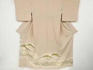 リサイクル　群鶴遠山風景模様刺繍一つ紋色留袖